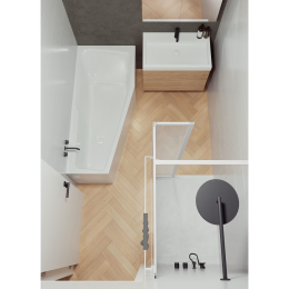 Riho Rethink Space Raumsparbadewanne weiß glanz