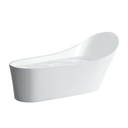 Laufen Palomba Collection Freistehende asymmetrische Badewanne 180x90 cm, LED-Beleuchtung, weiß-matt