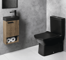 Sapho Small Beton-Waschbecken mit Waschtischunterschrank, 30x53x17 cm Eiche Alabama