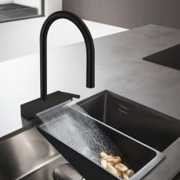 Hansgrohe Aquno Select M81 Einhebel-Küchenmischer mit Ausziehbrause und sBox schwarz matt