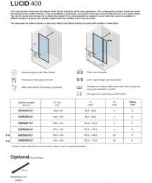 Riho Lucid GD400 Duschwand aus Klarglas für Walk-In-Dusche schwarz matt