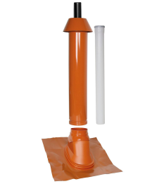 Mündungspaket Skobifix nano Schrägdach 35 Grad - 55 Grad, DN 60/100 rot, 1,0m