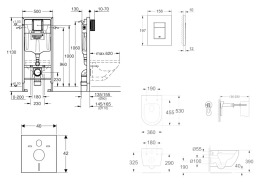 Grohe Rapid SL Wand-WC Set Oudee und Softclose-Sitz, Betätigungsplatte Chrom