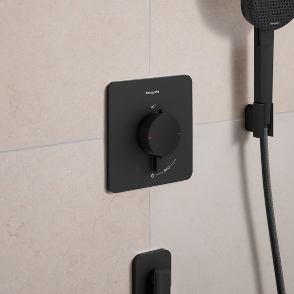 Hansgrohe Ecostat Comfort Q Unterputz-Thermostatarmatur, schwarz matt