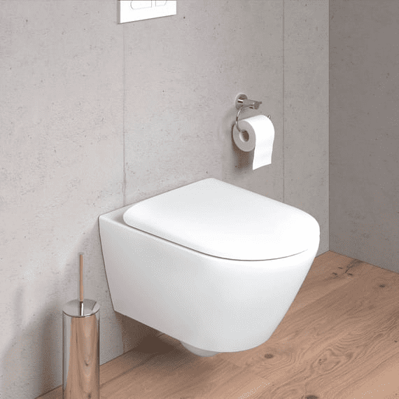 Duravit Plinero Wand-WC mit WC-Sitz mit HygieneGlaze, weiß matt