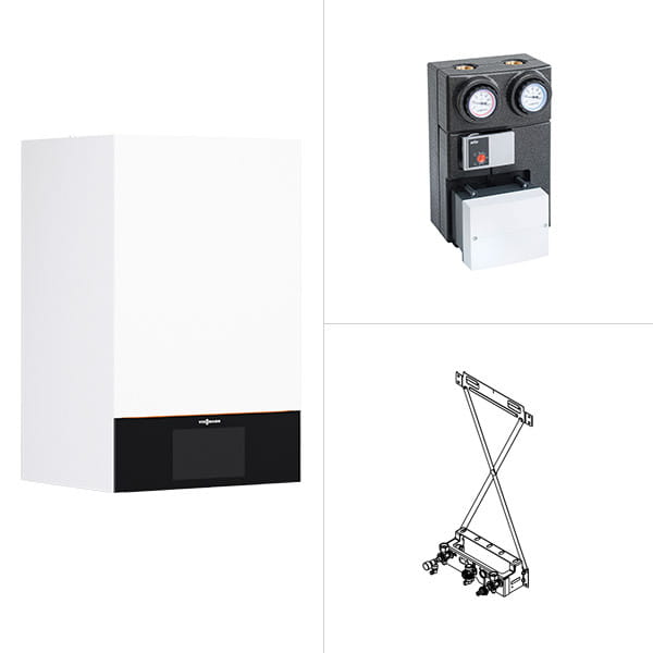 Viessmann Paket Vitodens 300-W B3HH 1,9-11kW 7" Display inkl. Divicon u. Zubehör