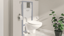 Grohe Solido Klosett Bau Ceramic und WC Sitz softclose, Betätigungsplatte verchromt