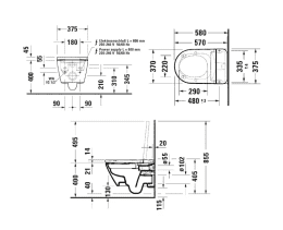 Duravit SensoWash D-Neo Wand-Dusch-WC Compact mit WC-Sitz mit DuraShield, weiß
