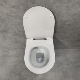 PREMIUM 100 Wand-Tiefspül-WC-SET, spülrandlos, oval, mit slim WC-Sitz