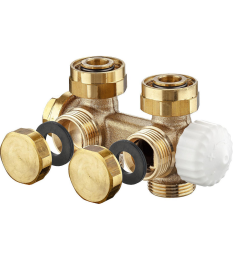 IMI HEIMEIER Ventilblock IMI Multilux 4-Set DX, Zweirohrbetrieb, DN20(3/4"), tiefschwarz RAL 9005