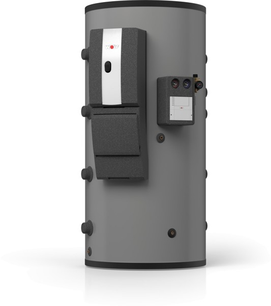 WOLF Schichten-Pufferspeicher BSP-1000 – mit 1 Wärmetauscher und Frischwasserstation FWS-2-60