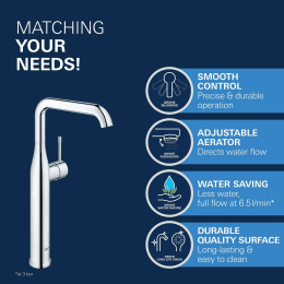 Grohe Essence Waschtischarmatur erhöht XL-Size mit EcoJoy, chrom Grohe Essence Waschtischarmatur erhöht XL-Size mit EcoJoy, chrom