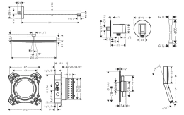 Hansgrohe Brauseset mit Unterputzarmatur mit Einbaukörper, Durchmesser 26 cm, 3 Strahlarten, schwarz