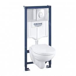 Grohe Solido Wand-WC-Set - Installationselement für Wand-WC + Klosett und WC-Sitz SoftClose