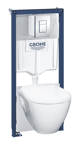 Grohe Solido Wand-WC und WC Sitz softclose, Betätigungsplatte Skate Cosmopolitan, verchromt