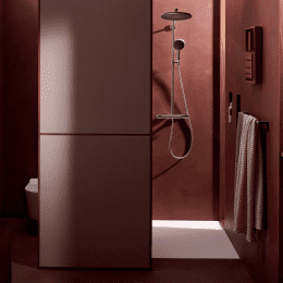 Hansgrohe Raindance Alive S Aufputz-Duschsystem mit Thermostat mit EcoSmart, chrom/graphit