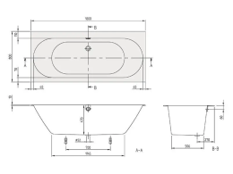 Villeroy & Boch Oberon 2.0 Rechteck-Badewanne, Einbau 180x80x47 cm weiß