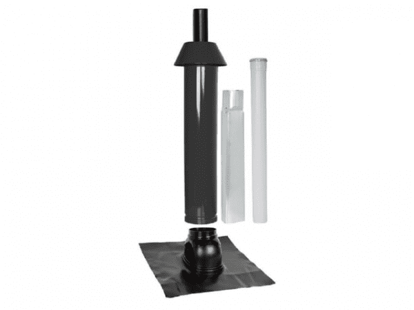 SKOBERNE Mündungspaket Skobifix XXs Schrägdach 25° - 45°, DN 80/125 schwarz, 1,0m