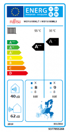 Splitt-Wärmepumpe Fujitsu Waterstage Comfort 10 kW, Kältemittel R32