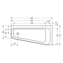 Repabad Seed 160/75 F Eck Badewanne