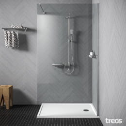 Treos Serie 193 Duschsystem mit Kopfbrause, für Wandmontage
