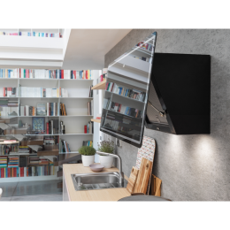 Franke Smart Dunstabzugshaube FPJ 915 V BK/DG A, Breite 90 cm, schwarzes Glas/graue Grafik