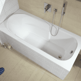 Riho Columbia Rechteck-Badewanne, Einbau weiß