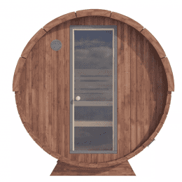 Fjordholz Fass-Sauna Modell Leo mit Halbrundfenster