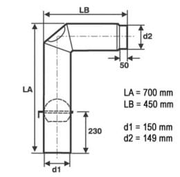 SEM Rauchrohrset DN150, schwarz, inkl.Drosselklappe, DWF und Rosette