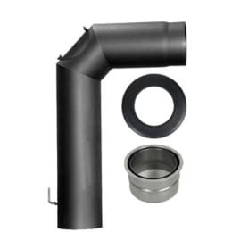 SEM Rauchrohrset DN150, schwarz, inkl.Drosselklappe, DWF und Rosette