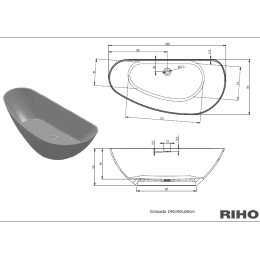 Riho GRANADA 190x90x60 cm, matt Kein System / freistehende Wanne