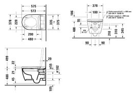 Duravit SensoWash Starck f Wand-Dusch-WC Lite Compact mit WC-Sitz mit HygieneGlaze, weiß