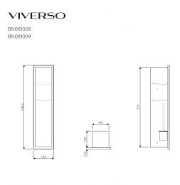 Viverso x_wall large Unterputz-WC-Modul B: 182 H: 750 T: 158 mm, Anschlag links, befliesbar