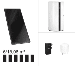 Viessmann Paket Vitosol 200-FM, 6x SV2F, HU Vitocell 340-M 910l SVKC vitopearlwhite