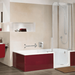 Artweger Twinline 2 Duschbadewanne Komplett-Set 160/170 cm, Nischenversion