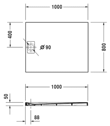 Duravit Stonetto Duschwanne, 1000x800 mm, weiß