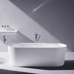 LAUFEN Val Oval-Badewanne freistehend 160x75 cm mit Überlaufspalt, weiß matt