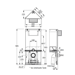 Grumbach Eck-WC-Stein Montageelement 98 cm – für Geberit Sigma Betätigungsplatten