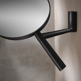 Keuco PLAN Kosmetikspiegel, Vergrößerung 1-fach, 5-fach schwarz matt