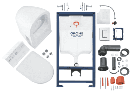 Grohe Solido Set für Wand-WC und WC Sitz softclose, Betätigungsplatte, Chrom