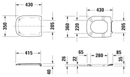 Duravit D-Code - WC-Sitz, weiß