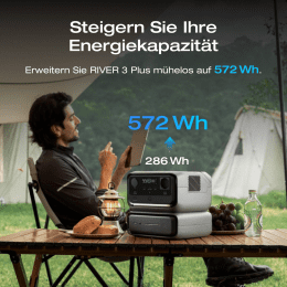 EcoFlow Powerstation River 3 Max mit Zusatzakku 600 W (X-Boost 1200 W)