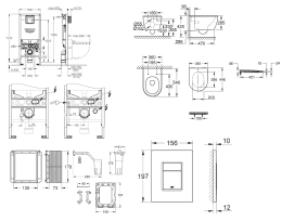 Grohe Rapid SLX Wand-WC Set SoftClose, Even phantom black & Fresh-Umrüstset