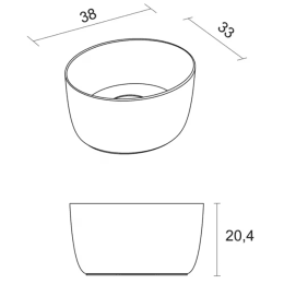 Riho Aufsatzwaschtisch Oval Solid Surface ⌀38 cm, seidenmatt-weiß