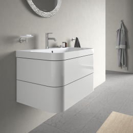 Duravit Happy D.2 Plus Schrank mit Waschbecken 48x78x49 cm, 2 Schubladen, weiß Hochglanz