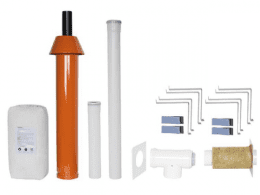 SKOBERNE Grundpaket Porifix, Schrägdach 35° - 55°, DN 60/100 rot, 1,0m