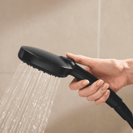 Grohe Vitalio Comfort Duschset mit Thermostat, 25x25 cm, 2 Strahlarten, schwarz matt