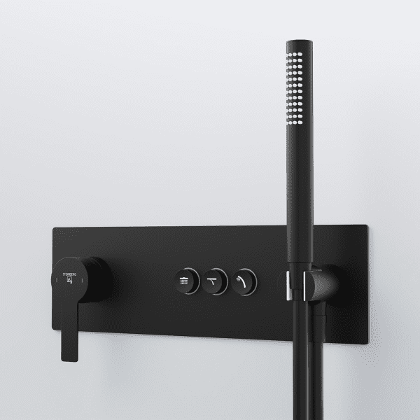 Steinberg 390 Unterputzarmatur für 3 Verbraucher, mit Körper, schwarz