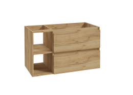 kielle Nefia - Schrank mit Waschbecken 90 cm, rechte Ausführung, goldene Eiche