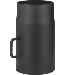 lackiertes Rauchrohr DN150, mit Drosselklappe, Länge = 250mm, schwarz